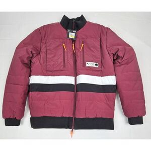 Puma Puffer Coat Mens Medium. Burgandy Parquet Quilted Full-Zip. NWT‎